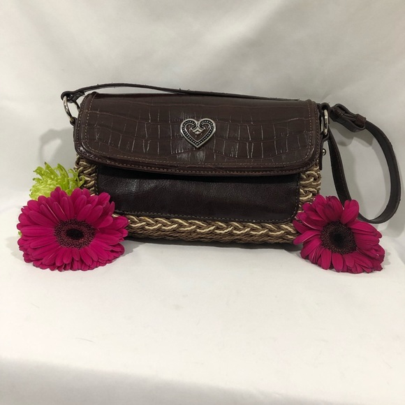 Coldwater Creek Straw Brown Faux Leather Med Size Hand Shoulder Bag - Picture 3 of 8